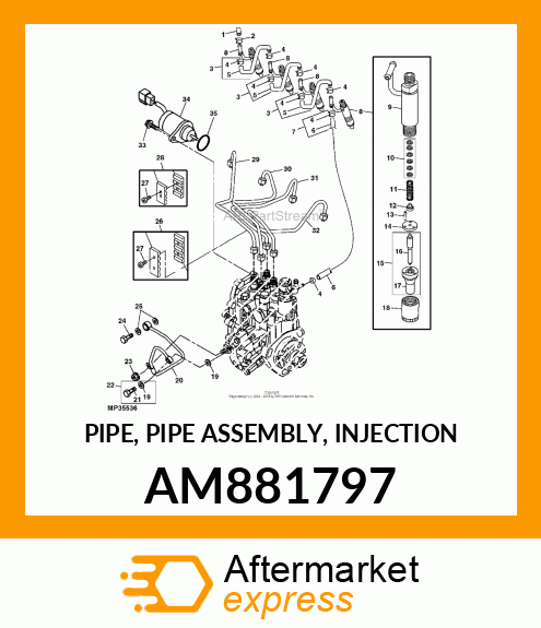 PIPE, PIPE ASSEMBLY, INJECTION AM881797