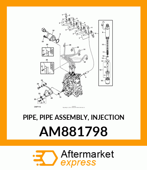 PIPE, PIPE ASSEMBLY, INJECTION AM881798