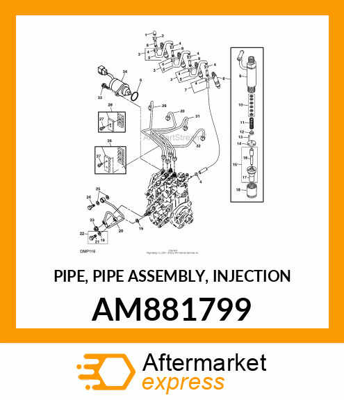 PIPE, PIPE ASSEMBLY, INJECTION AM881799