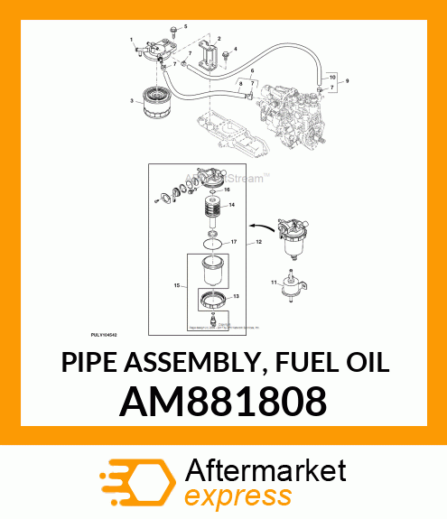 PIPE ASSEMBLY, FUEL OIL AM881808