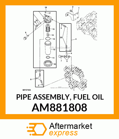 PIPE ASSEMBLY, FUEL OIL AM881808