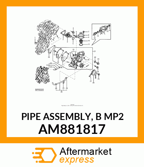 PIPE ASSEMBLY, B MP2 AM881817