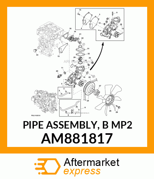 PIPE ASSEMBLY, B MP2 AM881817