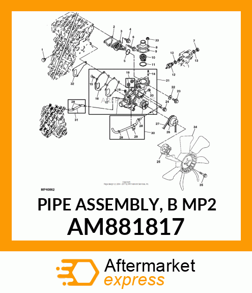 PIPE ASSEMBLY, B MP2 AM881817