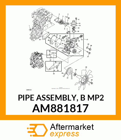 PIPE ASSEMBLY, B MP2 AM881817