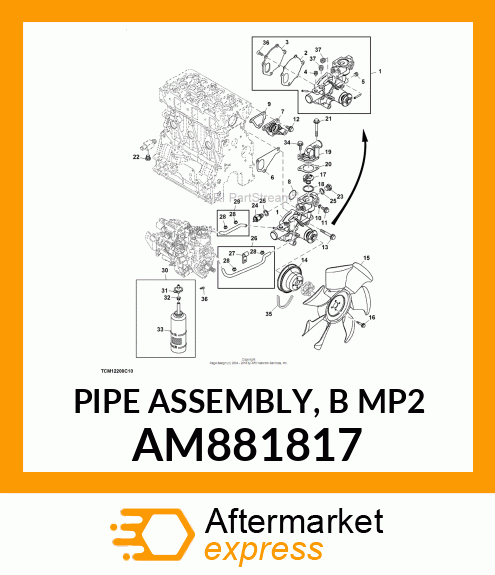 PIPE ASSEMBLY, B MP2 AM881817