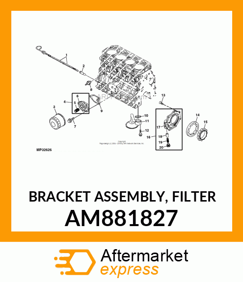 BRACKET ASSEMBLY, FILTER AM881827