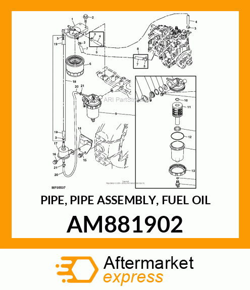 PIPE, PIPE ASSEMBLY, FUEL OIL AM881902