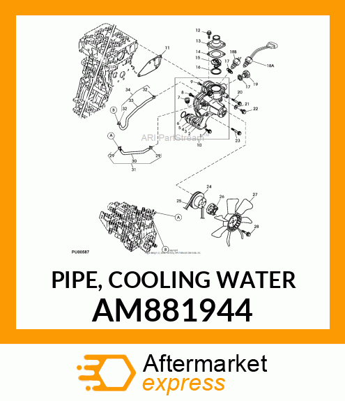 PIPE, COOLING WATER AM881944