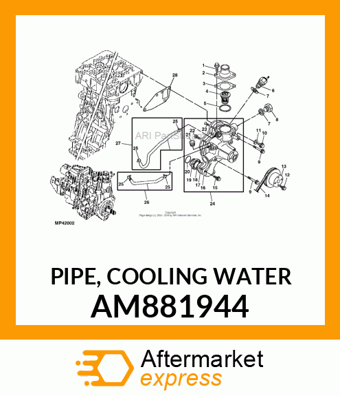 PIPE, COOLING WATER AM881944