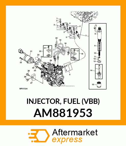 INJECTOR, FUEL (VBB) AM881953