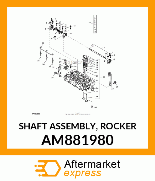 SHAFT ASSEMBLY, ROCKER AM881980