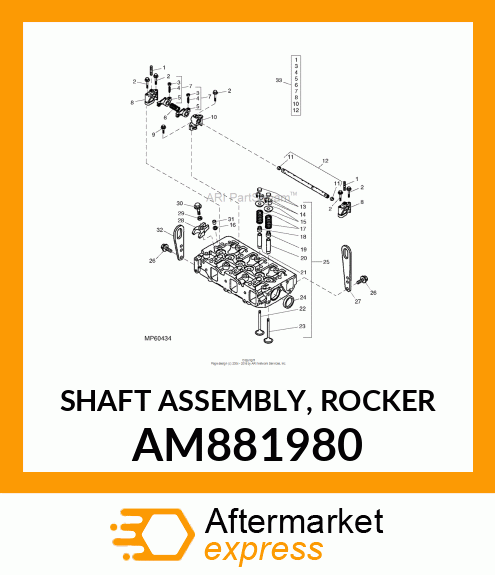 SHAFT ASSEMBLY, ROCKER AM881980