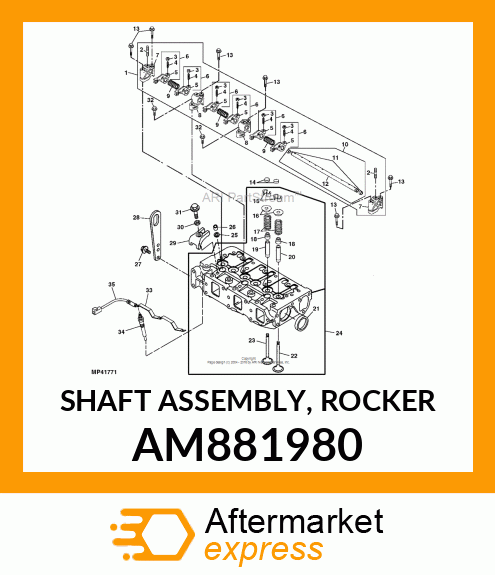 SHAFT ASSEMBLY, ROCKER AM881980