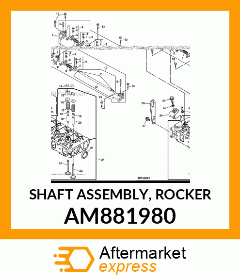 SHAFT ASSEMBLY, ROCKER AM881980