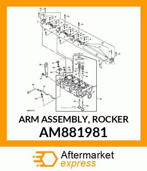ARM ASSEMBLY, ROCKER AM881981
