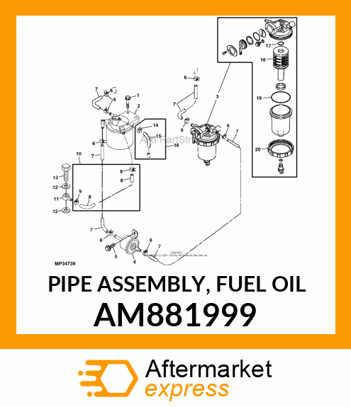 PIPE ASSEMBLY, FUEL OIL AM881999