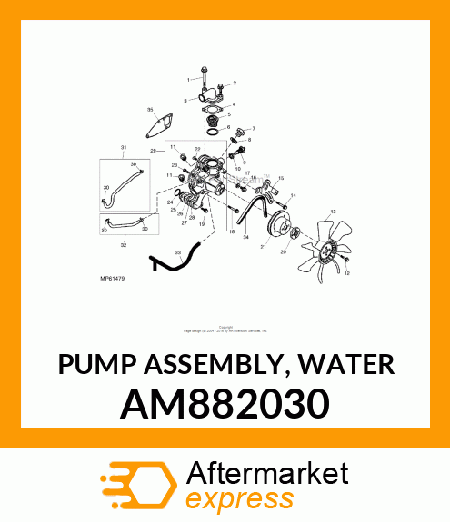 PUMP ASSEMBLY, WATER AM882030