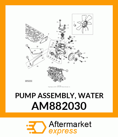 PUMP ASSEMBLY, WATER AM882030