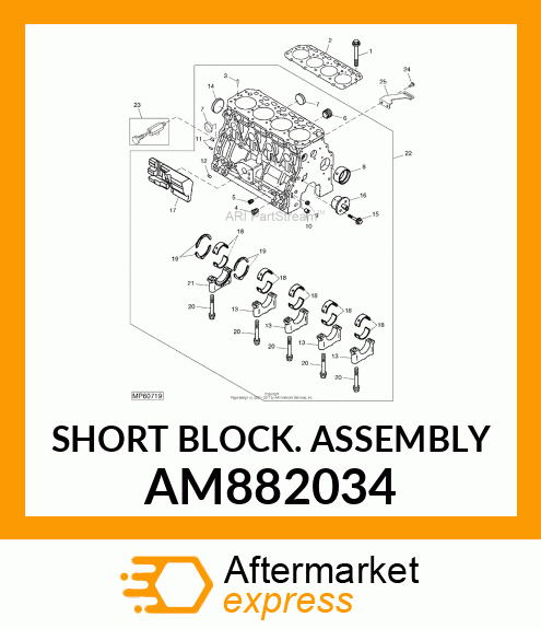 SHORT BLOCK ASSEMBLY AM882034