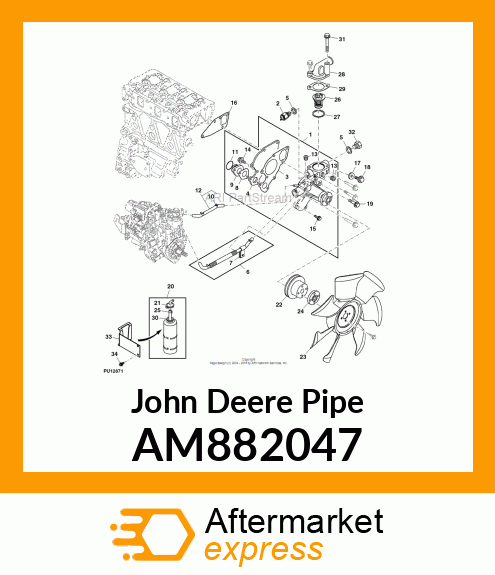 PIPE ASSEMBLY, B MP2 AM882047