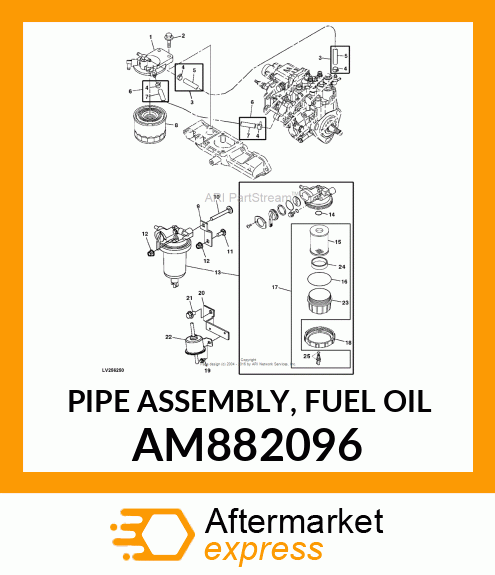 PIPE ASSEMBLY, FUEL OIL AM882096