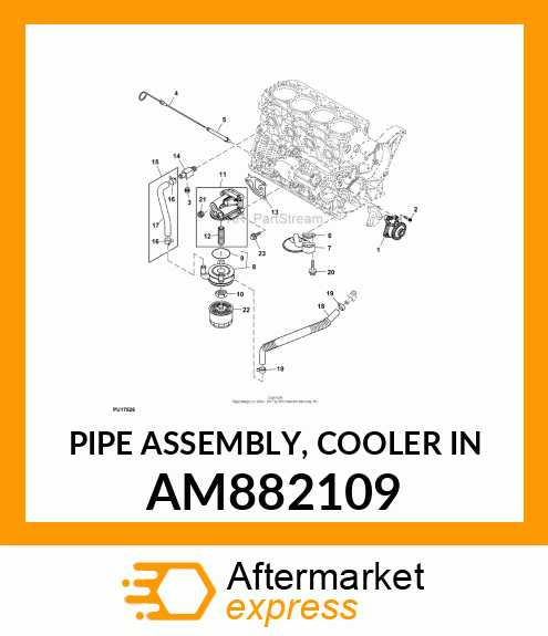 PIPE ASSEMBLY, COOLER IN AM882109