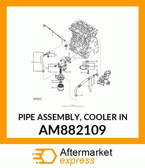 PIPE ASSEMBLY, COOLER IN AM882109