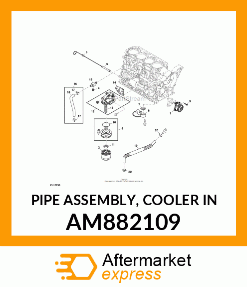 PIPE ASSEMBLY, COOLER IN AM882109