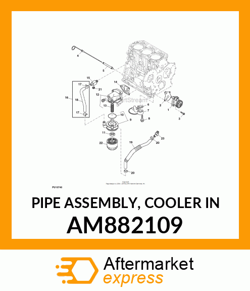 PIPE ASSEMBLY, COOLER IN AM882109