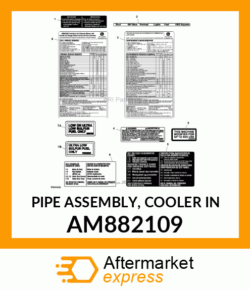 PIPE ASSEMBLY, COOLER IN AM882109