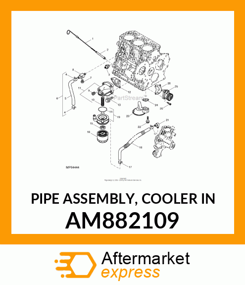 PIPE ASSEMBLY, COOLER IN AM882109