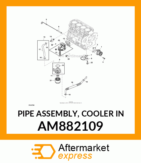 PIPE ASSEMBLY, COOLER IN AM882109