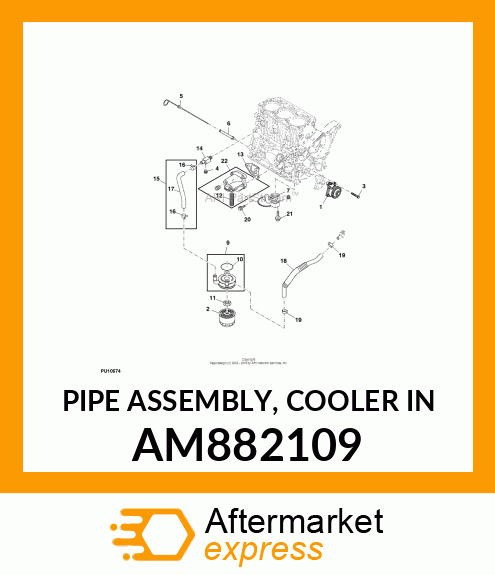 PIPE ASSEMBLY, COOLER IN AM882109