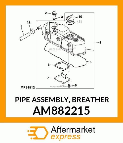 PIPE ASSEMBLY, BREATHER AM882215