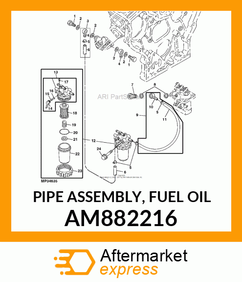 PIPE ASSEMBLY, FUEL OIL AM882216