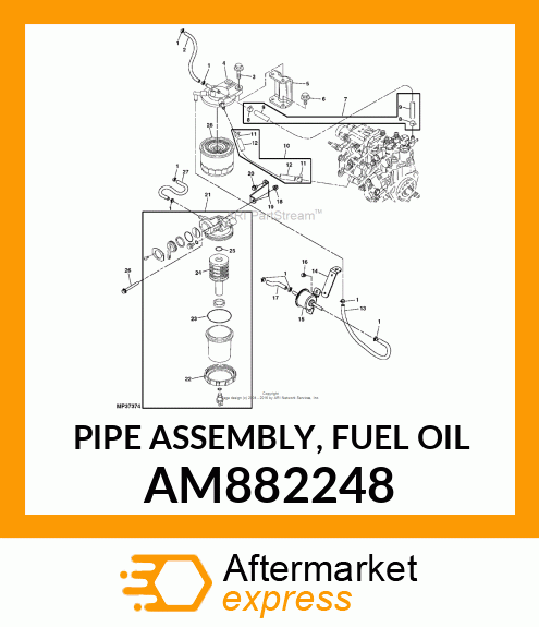 PIPE ASSEMBLY, FUEL OIL AM882248