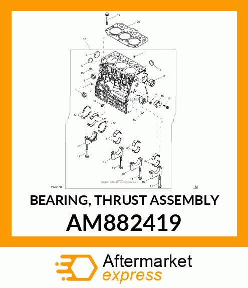 BEARING, THRUST ASSEMBLY AM882419