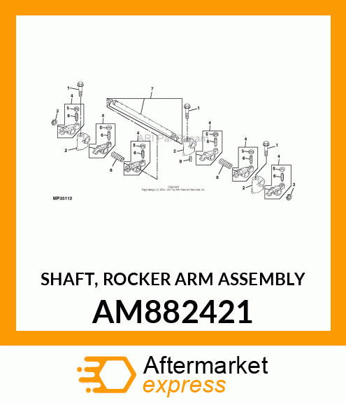 SHAFT, ROCKER ARM ASSEMBLY AM882421