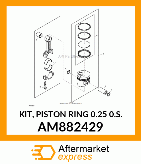 KIT, PISTON RING 0.25 0.S. AM882429