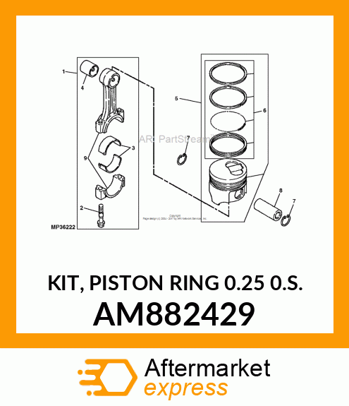 KIT, PISTON RING 0.25 0.S. AM882429