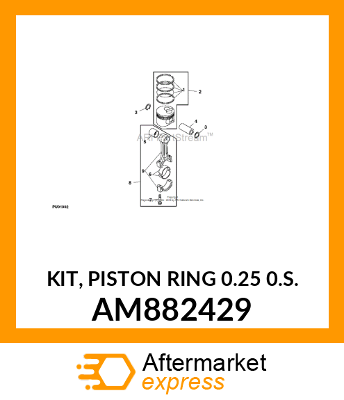 KIT, PISTON RING 0.25 0.S. AM882429