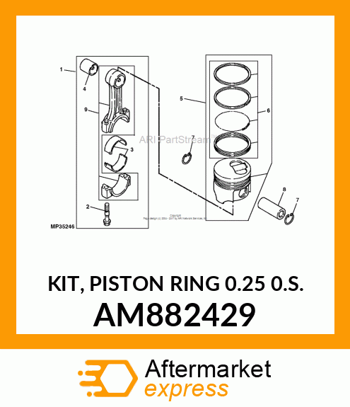 KIT, PISTON RING 0.25 0.S. AM882429