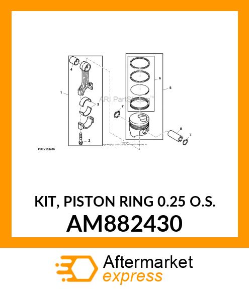 KIT, PISTON RING 0.25 O.S. AM882430