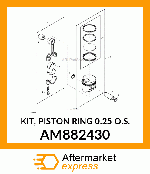 KIT, PISTON RING 0.25 O.S. AM882430