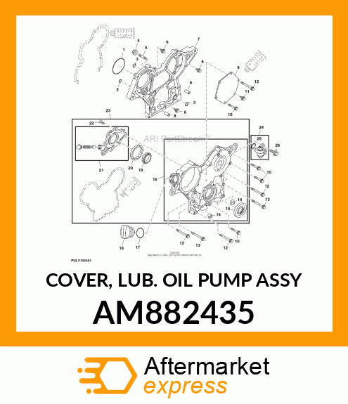 COVER, LUB. OIL PUMP ASSY AM882435