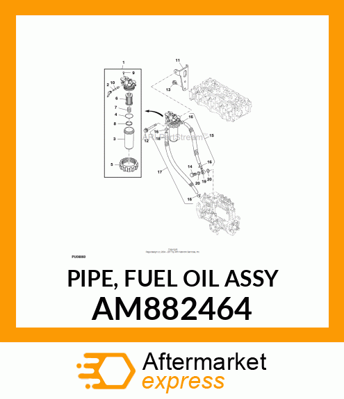 PIPE, FUEL OIL ASSY AM882464