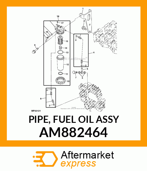 PIPE, FUEL OIL ASSY AM882464