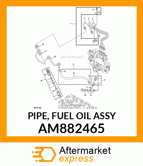 PIPE, FUEL OIL ASSY AM882465
