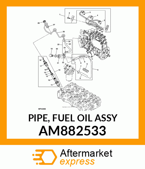PIPE, FUEL OIL ASSY AM882533